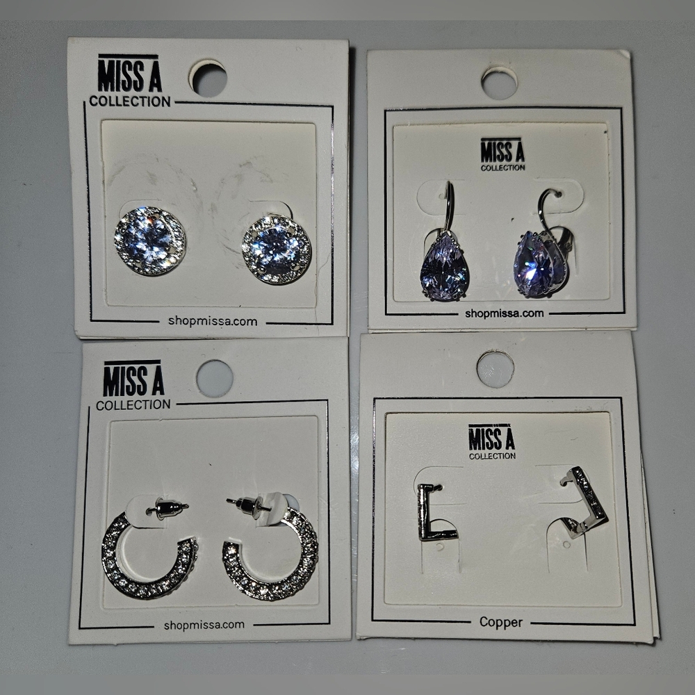 Silver & Cubic Zirconia Earring Collection BNIB